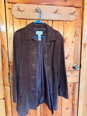 Cherokee Brown Leather Button-Up Jacket (L)